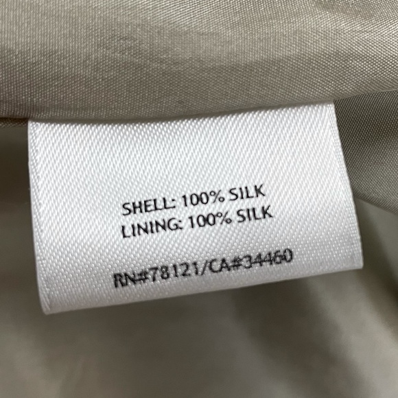 Eileen Fisher Woman Silk Textured Open Jacket Blazer Metallic Gold Size 3X - Picture 10 of 10